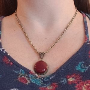 Burgundy pendant necklace